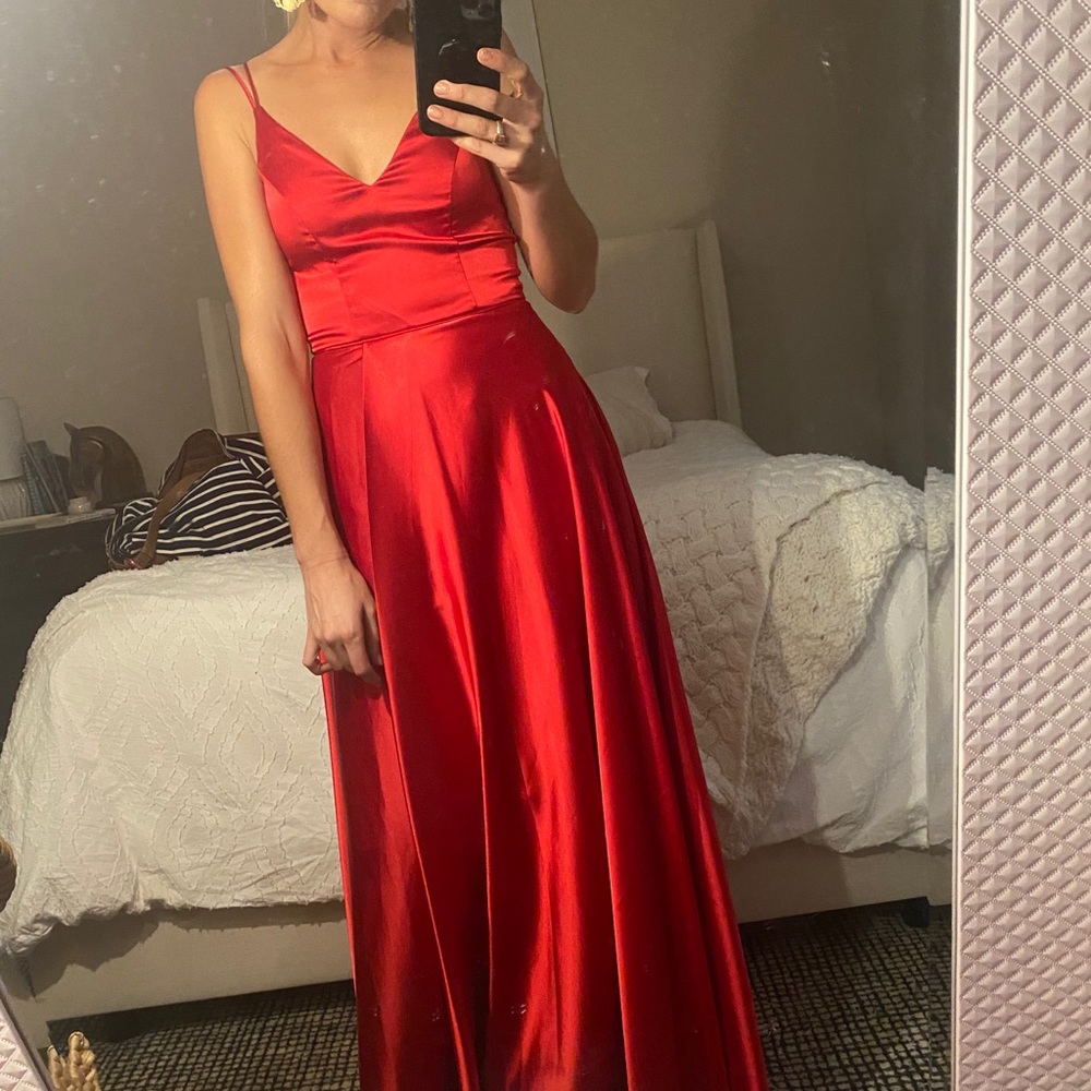 Size 0 Red Satin Dress